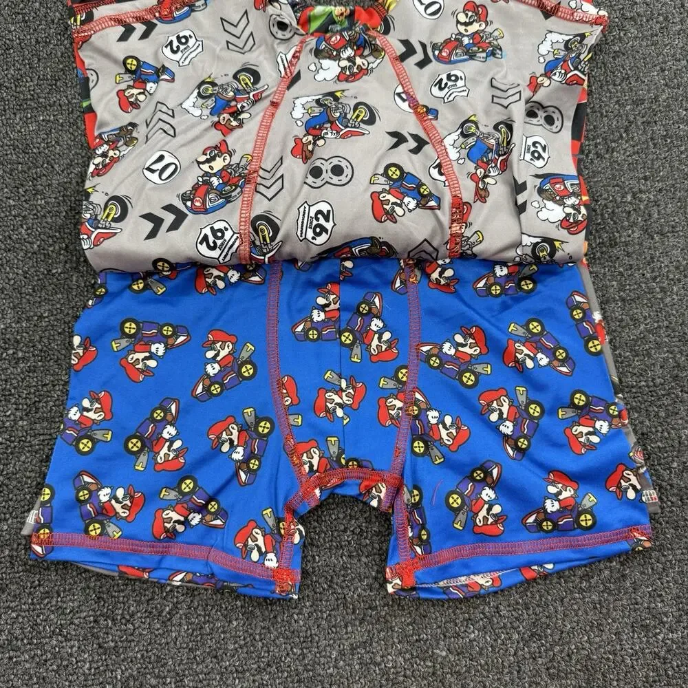 Bioworld Mario Kart Boys 4pk Athletic Boxer Briefs Underwear Size M(8)